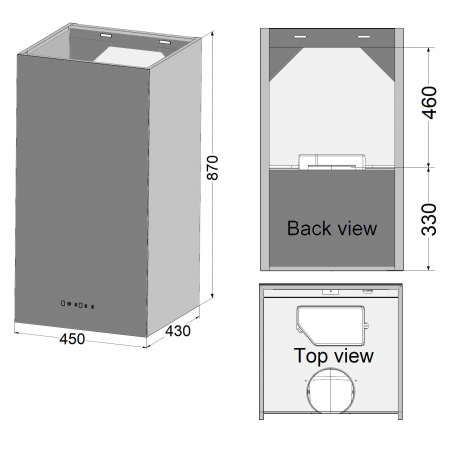 Вытяжка Qubo 45 Black Glass A-41